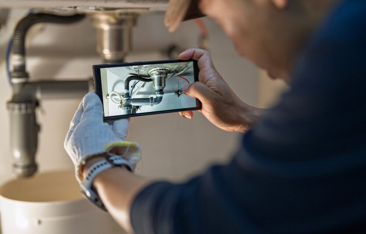 Plombier expertise diagnostic fuite d'eau plomberie appartement Paris smartphone