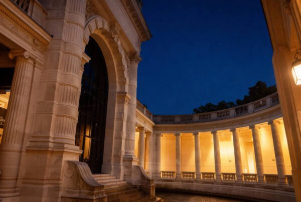 Palais Galliera Paris cour colonnes éclairées nuit noces d'or 50 ans mariage réception luxe
