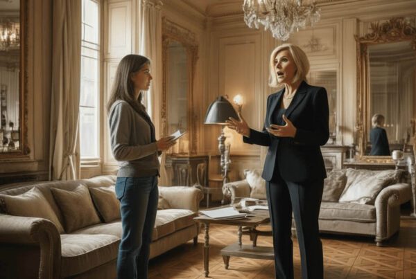 Coach acting blonde enseigne jeune brune salon hôtel particulier Paris lustre miroirs